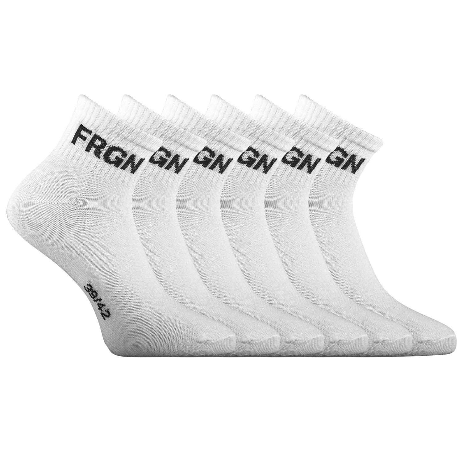 Lot de 6 paires de chaussettes quarter homme Freegun blanc