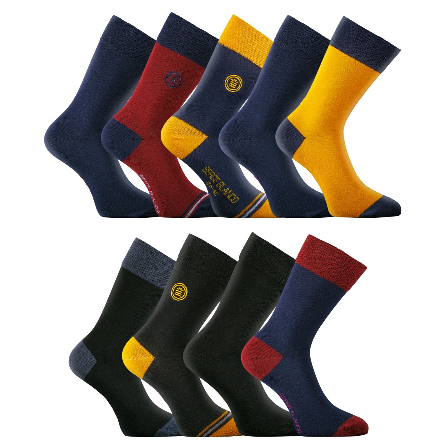 Lot de 9 Paires de Chaussettes de ville coton homme peigné doux Lot de 9 Paires de Chaussettes de ville coton homme peigné doux