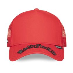 Casquette trucker avec filet et visière brodée Red Man