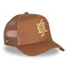 Casquette trucker avec filet et logo brodé Gold & Brown