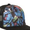 Casquette snapback visière plate imprimée et logo brodé Blue Flower