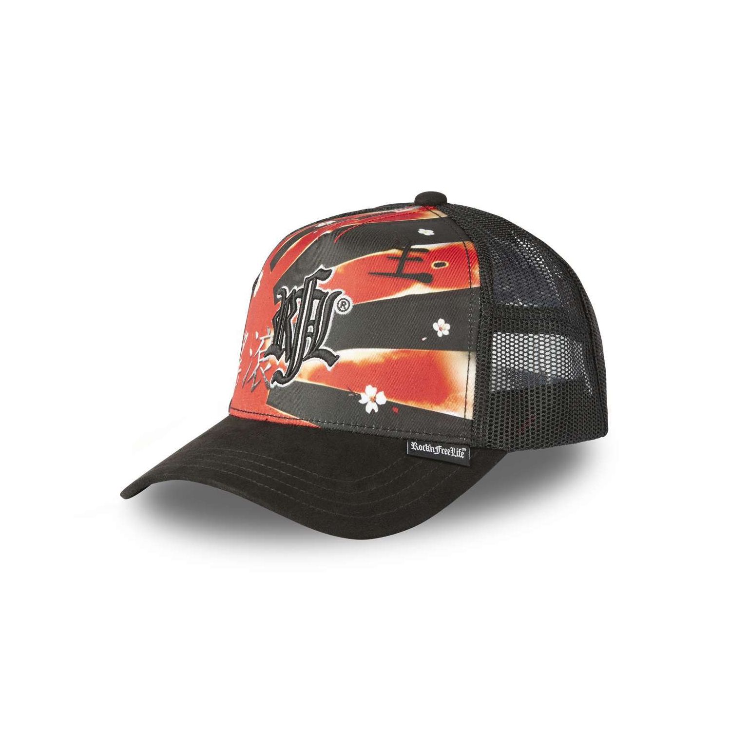 Casquette trucker imprimée avec filet Japanese Rock