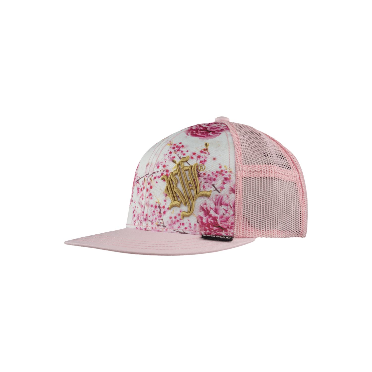 Casquette snapback visière plate avec filet bi-matière Flower Snap