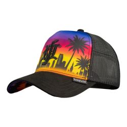 Casquette enfant trucker avec filet visière suédine Miami