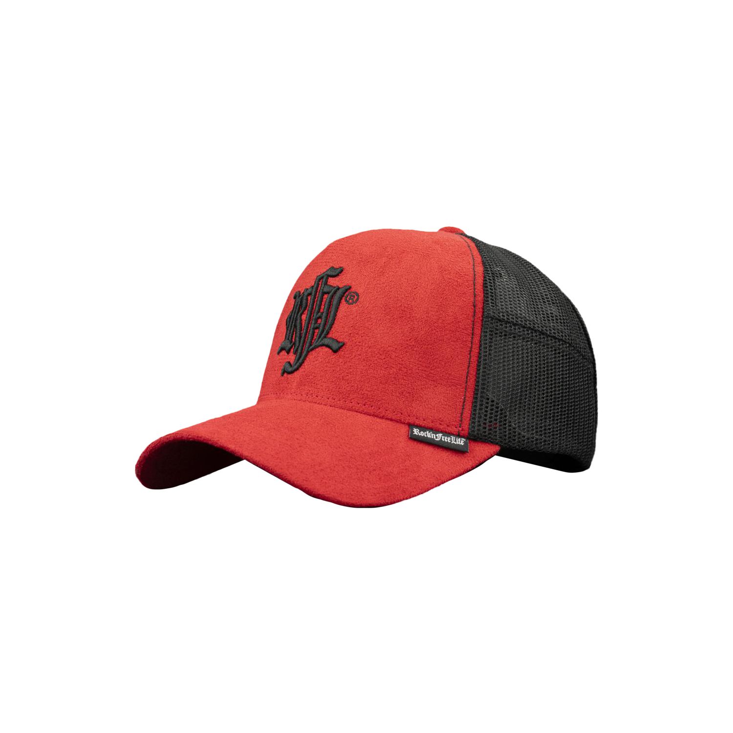 Casquette trucker avec filet en suédine Red Morning