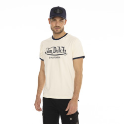T-shirt homme col rond en coton organic stretch et bord côte Blast