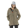 Veste femme à capuche doublée fausse fourrure avec patchs Sahaca