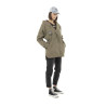 Veste femme à capuche doublée fausse fourrure avec patchs Sahaca