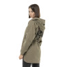 Veste femme à capuche doublée fausse fourrure avec patchs Sahaca
