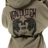 Veste femme à capuche doublée fausse fourrure avec patchs Sahaca