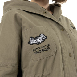 Veste femme à capuche doublée fausse fourrure avec patchs Sahaca