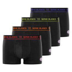 Lot de 4 boxers homme en coton Class uni ceinture colorée