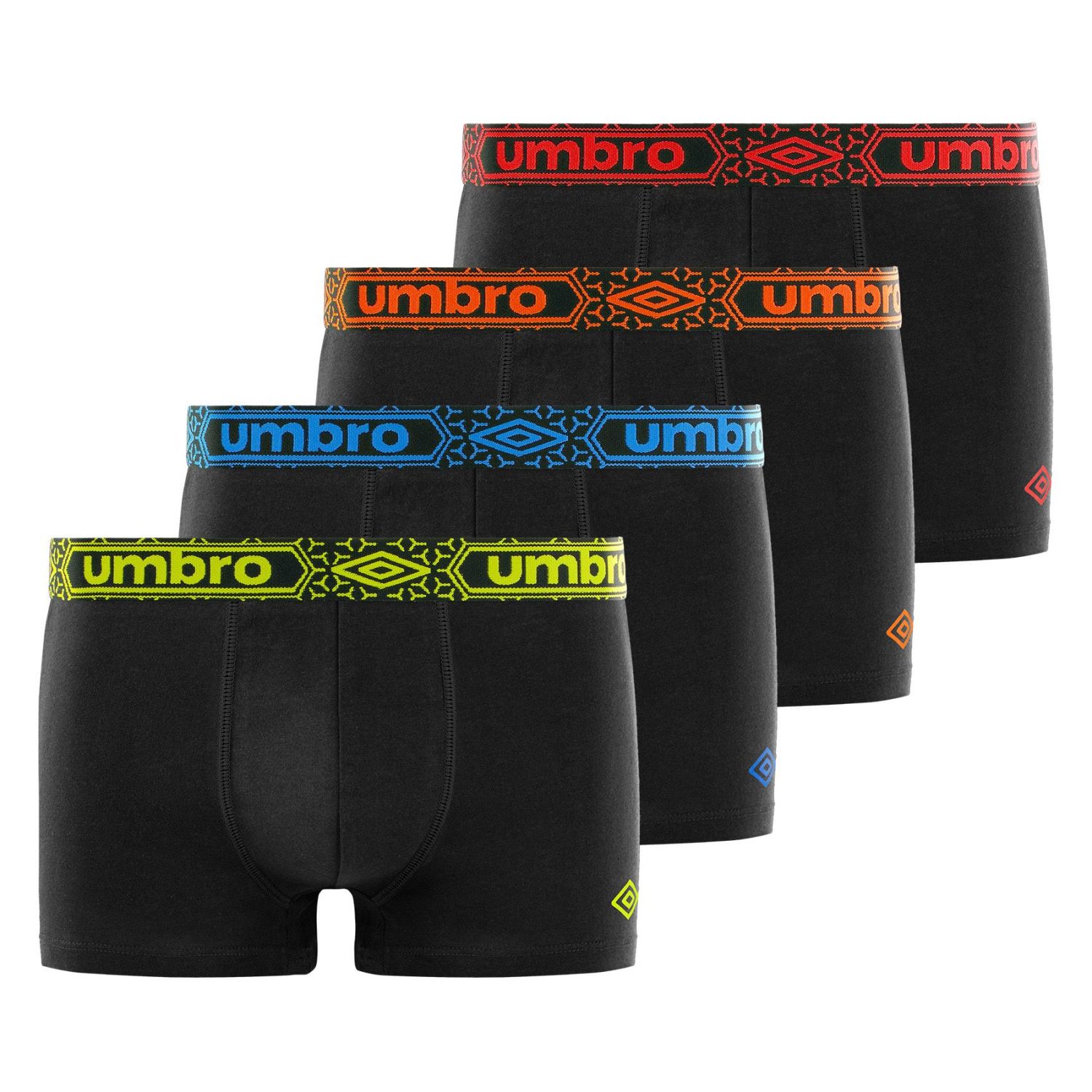 Lot de 4 Boxers coton homme uni ceinture