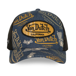 Casquette trucker filet effet denim patch brodé Cafe dust
