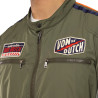 Veste zippée homme de moto en polyester avec patchs Oil