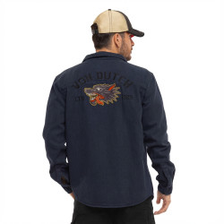 Sur-chemise homme en twill avec broderie Wall