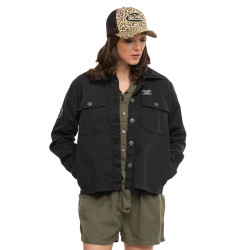 Veste femme en twill  avec print, broderie dos et fil lurex Endless