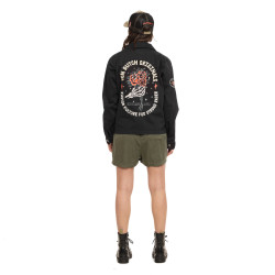 Veste femme en twill  avec print, broderie dos et fil lurex Endless