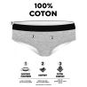 Lot de 5 slips femmeen coton uni ceinture fine 2cm Class