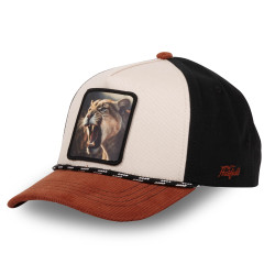 Casquette trucker bi-matière semi curved avec écusson animal Cheetah