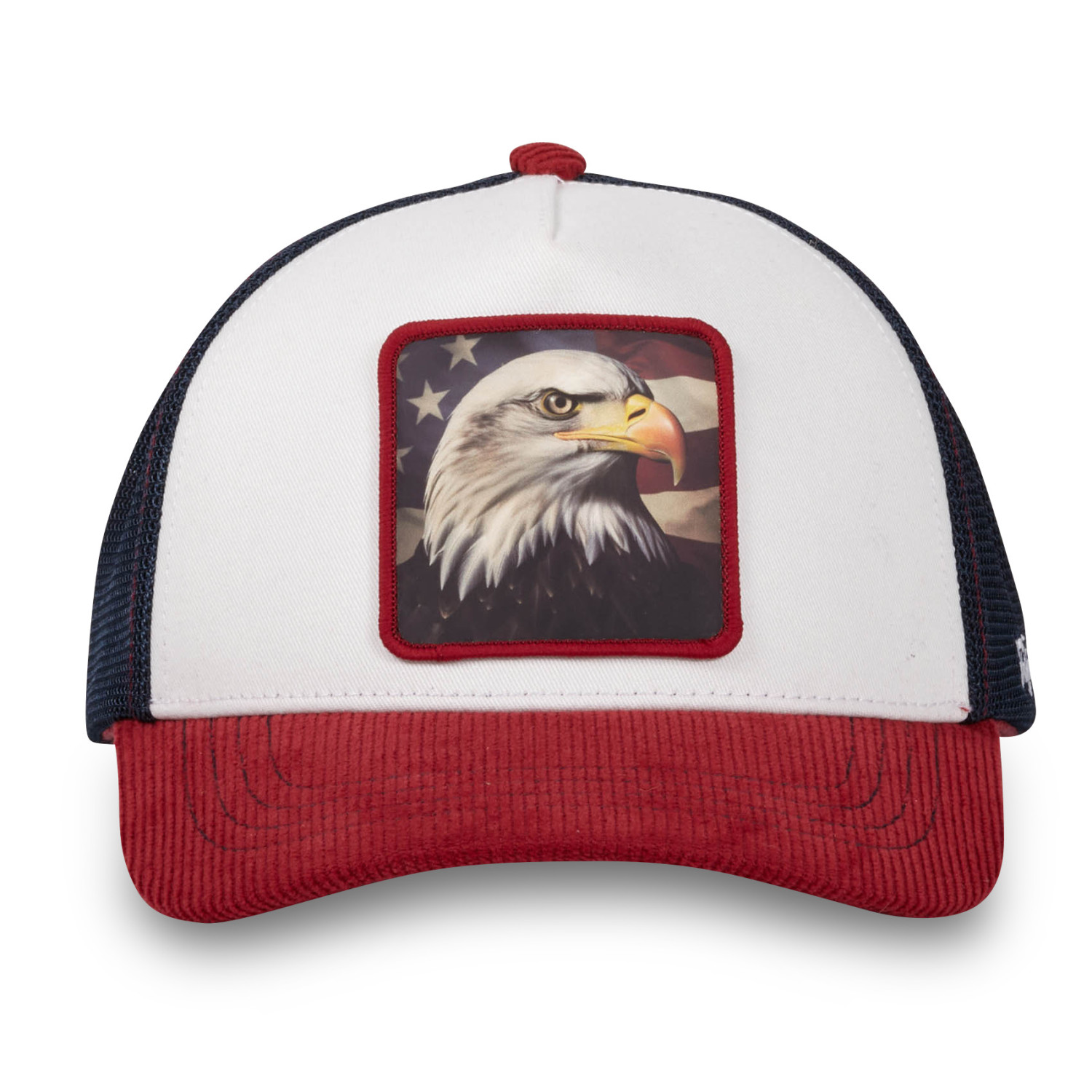 Casquette trucker avec filet bi-matière semi curved animal Eagle