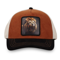 Casquette trucker avec filet bi-matière semi curved animal Lion