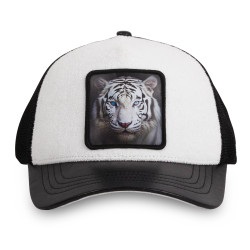 Casquette trucker semi curved avec filet bi-matière  animal White Tig