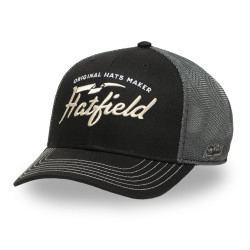 Casquette trucker avec filet semi curved avec broderie Beige Lo