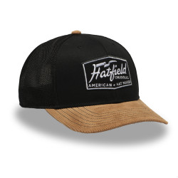 Casquette trucker avec filet bi-matière semi curved et patch Hatmaker