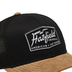 Casquette trucker avec filet bi-matière semi curved et patch Hatmaker