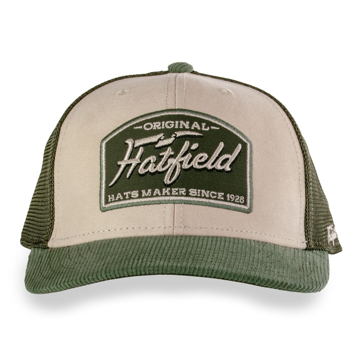 Casquette trucker avec filet bi-matière semi curved avec patch Logo