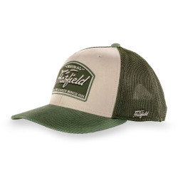 Casquette trucker avec filet bi-matière semi curved avec patch Logo