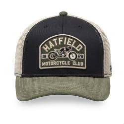 Casquette trucker avec filet bi-matière semi curved avec patch Moto