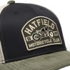 Casquette trucker avec filet bi-matière semi curved avec patch Moto