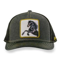 Casquette trucker avec filet avec écusson animal Black Stallion
