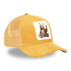 Casquette trucker avec filet en velours Bear Honey Hunter