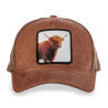 Casquette trucker en velours avec écusson animal Bull