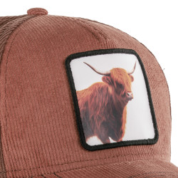 Casquette trucker en velours avec écusson animal Bull