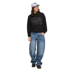 Sweat à capuche femme relax fit avec broderie et strass devant Chain