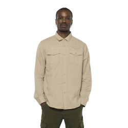 Chemise homme en coton et lin broderie au dos Lino