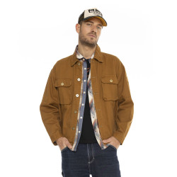 Veste homme en serge de coton Worker Camel