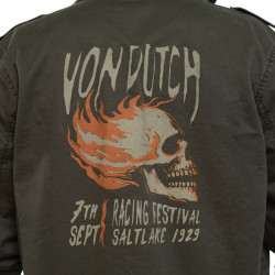 Veste militaire homme avec capuche détachable et print dos Salt