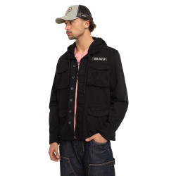 Veste militaire homme avec capuche détachable et print dos Salt