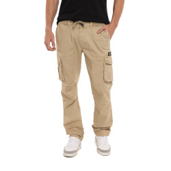 Pantalon droit homme type cargo en canvas avec patchs Fight