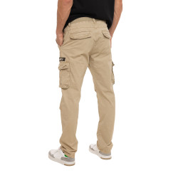 Pantalon droit homme type cargo en canvas avec patchs Fight