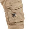 Pantalon droit homme type cargo en canvas avec patchs Fight