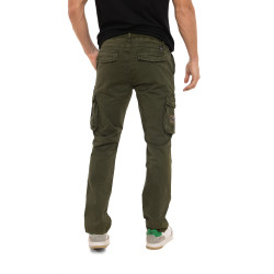 Pantalon droit homme type cargo en canvas avec patchs Fight