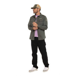 Chemise homme manches longues en twill avec patchs Ivy