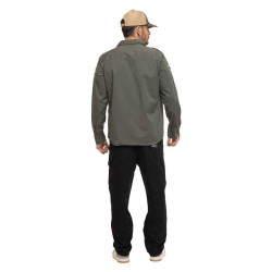 Chemise homme manches longues en twill avec patchs Ivy