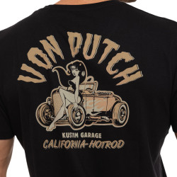 T-shirt homme col V Regular fit en Jersey imprimé poitrine et dos Hot